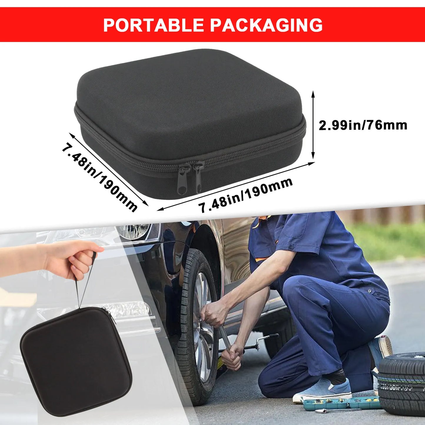 For Mach E Jack Pad with Tire Repair Tool Rubber Jack Puck for Ford Mustang 2024 2023 2022 2021 Tire Puncture Plug Needle Pliers