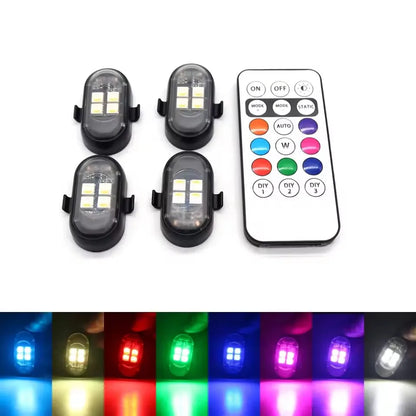 Upgrade RGB Car Atmosphere Lights, Larger Battery & Brighter, Type-C Charging Cable, Wireless Remote Multi-Mode for Car Motorcyc