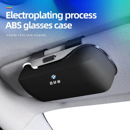 Multifunction Car Glasses Box Portable Car Sunglasses Holder Car Driving Glasses Holder Eyeglass Case Sun Visor For Model Y BMW