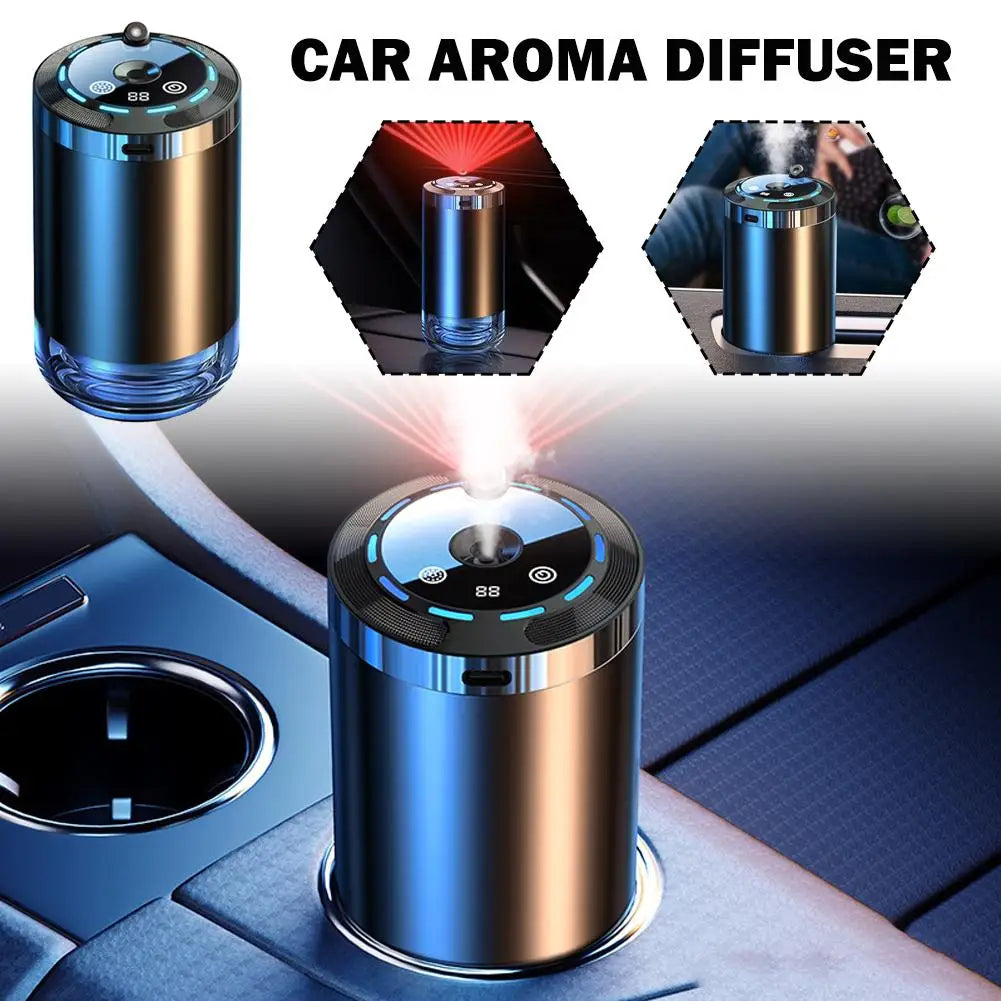 Car Air Freshener LED Light Essential Oil Fragrance Diffuser Smell Distributor USB Rechargeable Aromatherapy Scent Air Refresher