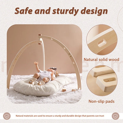 1Set Wooden Rattle Teethers Baby Toys Play Gym Mobile Newborn Sensory Structure Baby Nursing Gifts Handmade Stroller Accessories