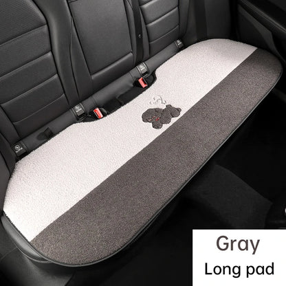 Funny Puppy Car Seat Cover 2025 New Autumn Fleece Fabric PU Leather Warm Comfortable Quick Installation Fits Most Cars