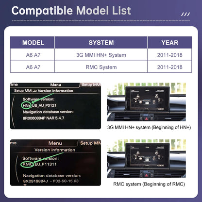 Road Top 12.3" Linux Screen For Audi A6 C6 A7 C7 2011-2018 with Wireless CarPlay Android Auto Airplay Car Radio Player