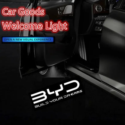 2Pcs For BYD ATTO3 QIN SONG S6 7 E6 TANG YUAN PLUS Auto Car Door HD LED Lamp Projector Courtesy Welcome Light  Accessories