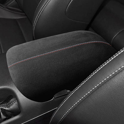 For Ford Mustang 2015-2025 Made of Alcantara Wrap ABS Car Trim Armrest Box Cover Panel Italian Suede Interior Tuning Accessories