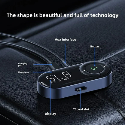 Car FM Receiver for Car Bluetooth Audio Receiver Car Hands-free Music Receiver Display Bluetooth 5.3 FM Transmitter