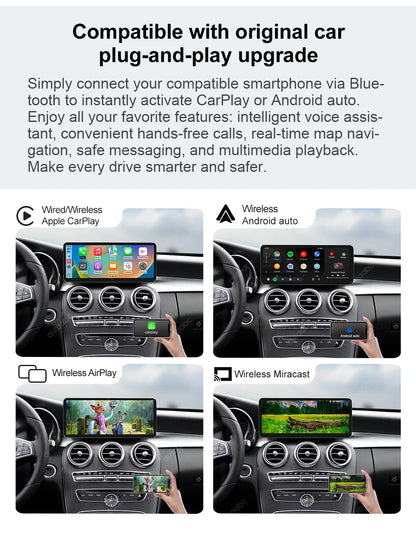 2400×900 12.3“ Ultra-thin Multimedia Touchscreen Wireless CarPlay Android Auto For Mercedes-Benz W205 X253 GLC C Class W447 BT