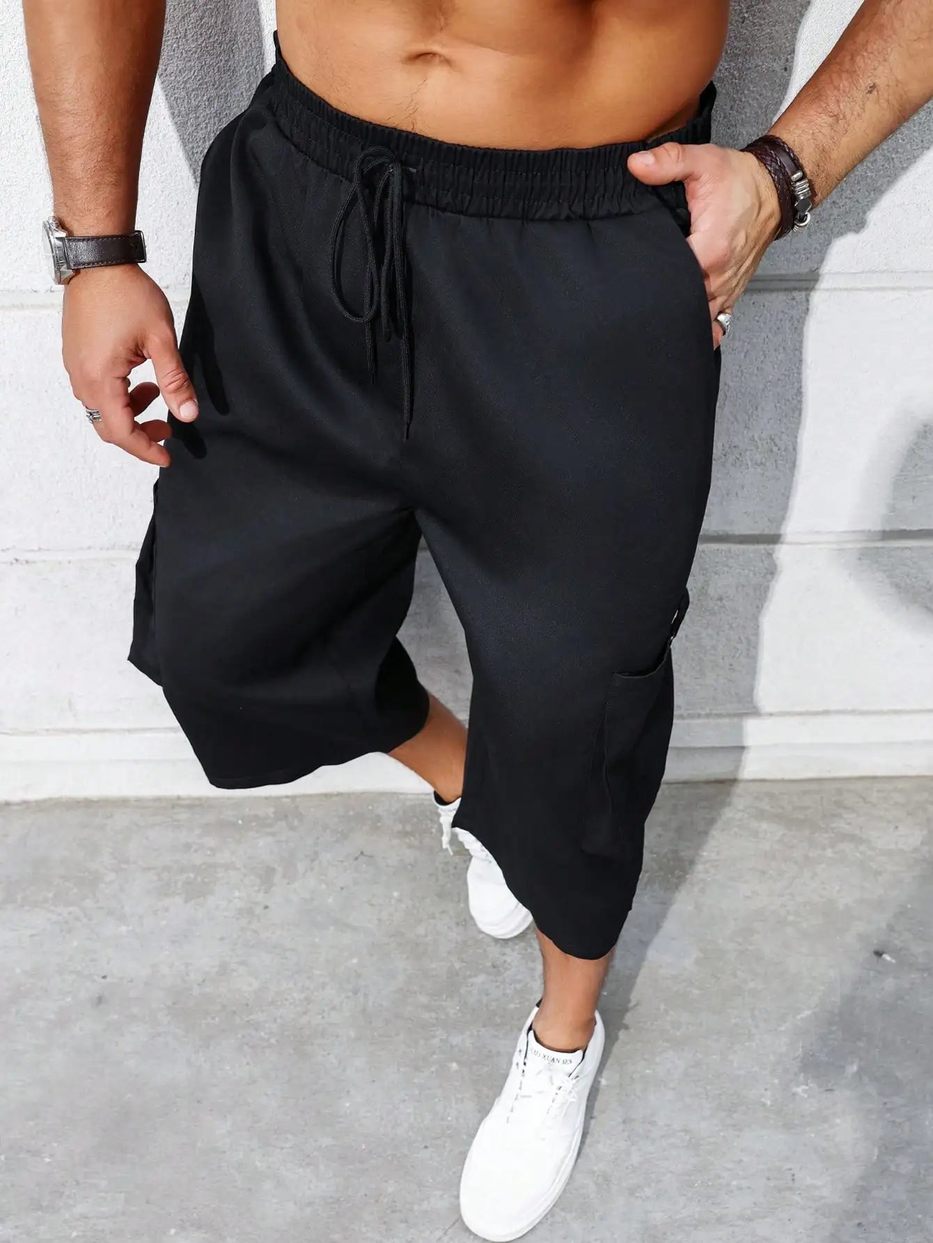 plus Size Men's Casual Fashion Work Shorts for Daily Outings Ideal Gift for Boyfriend