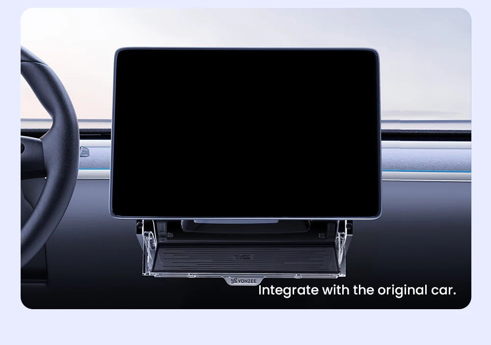 YZ For New Tesla Highland Model 3/Y/YL Juniper Tray Magnetic Under Screen Fold Storage Box ETC Screen Storage Box