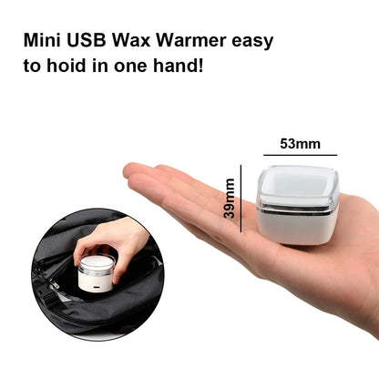 USB Mini Wax Heating Machine Wax Heater Kit  Melting Warmer Pot for Lips Eyebrow Nose Ear  Hair Remova For Men and Women