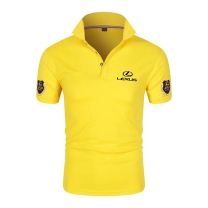 Lexus chiffon fabric lapel polo shirt, F1 racing Toyota team, 4S store fan customization, men's casual T-shirt