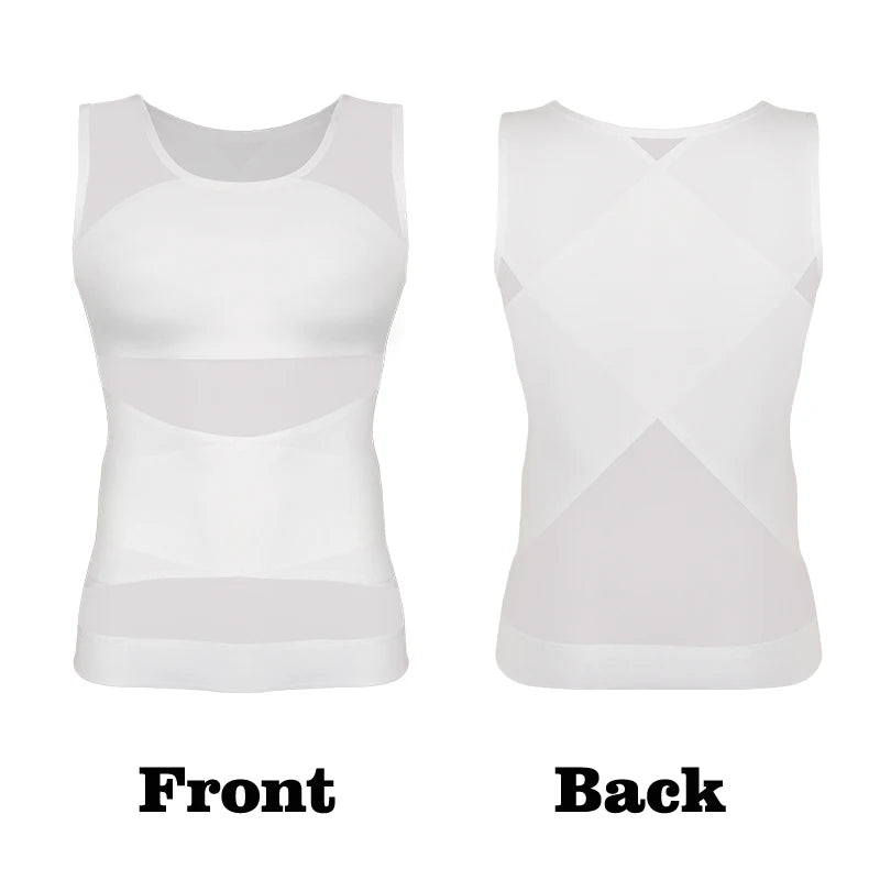 Men Compression Shirt Slimming Body Shaper Tank Top Tummy Control Undershirt Shaperwear Sleeveless Vest