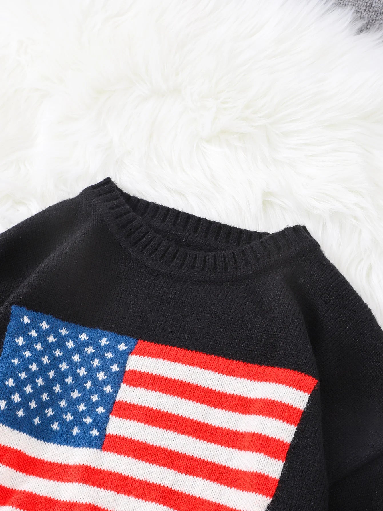 New Popular Autumn American Pattern Pullover Sweater Casual Round Neck Knitted Men's Pullover