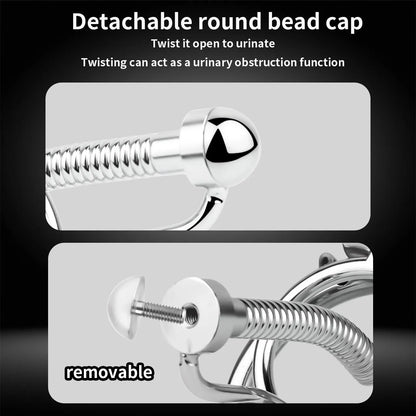 FRRK-238 Urethral Tube Piercing Metal Chastity Cage Lock Cock Device Adult Game 정조대 Male Penis Exercise Advanced Player Sex Toy