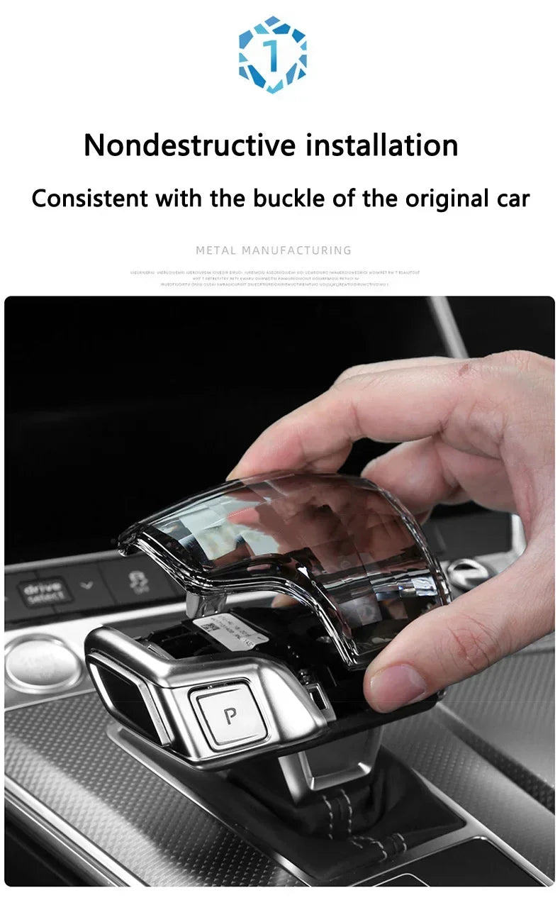 For Audi A4 A5 A6 A7 A8L Q5 Q7 Q8 RS4 RS5 RS6 RS7 S4 S5 SQ5 QS8 C8 S8 Crystal gear head Shift head Transmission handle cover