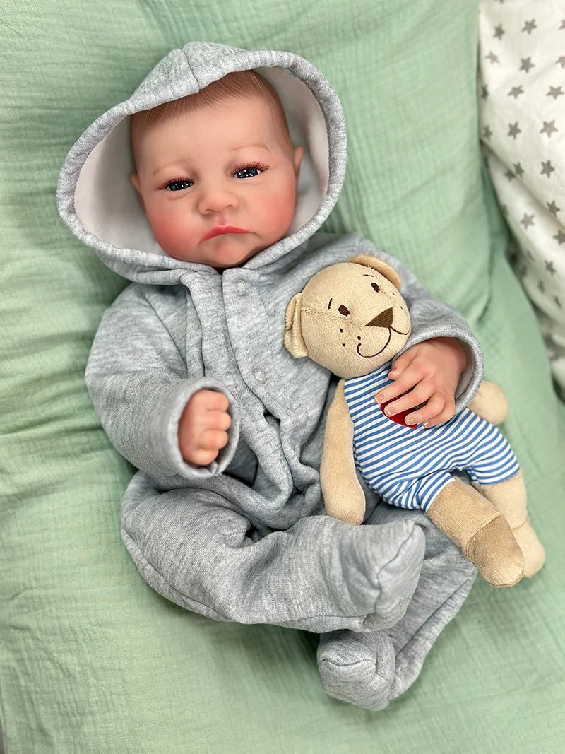 Cokela 19inch/48cm Real Baby Doll Reborn Doll Soft Touch Realistic Silicone Reborn Baby Doll With Hand-Drawing Hair