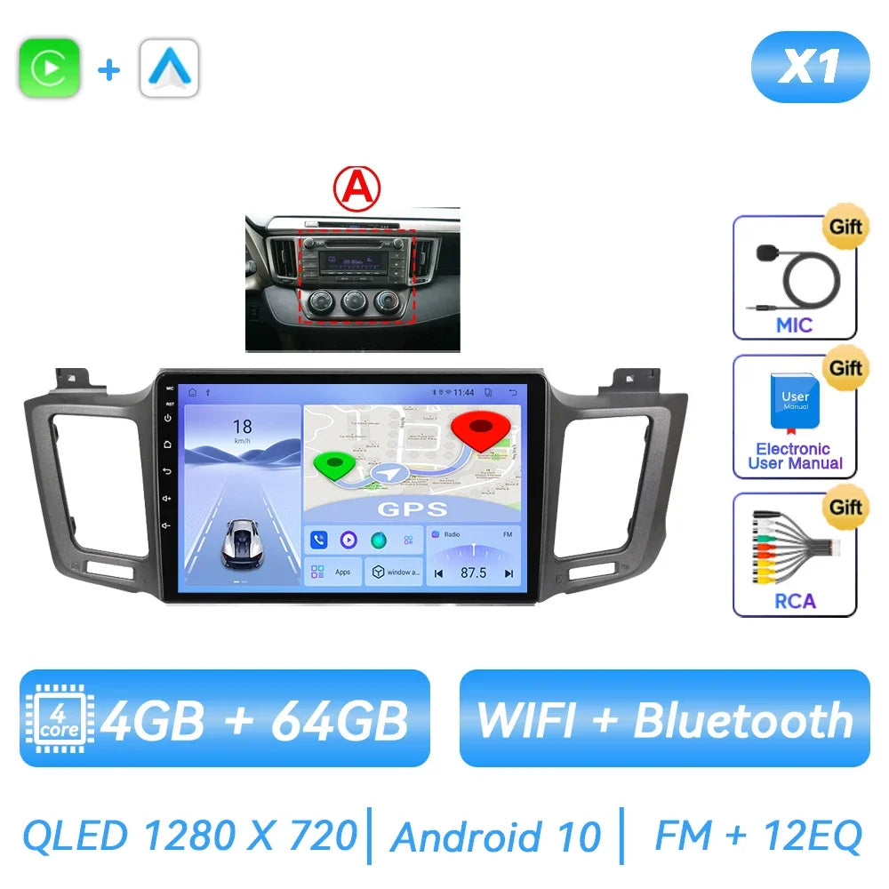 For Toyota RAV4 Rav 4 XA40 2012 - 2018 Car Radio Android Multimidia Player Navigation GPS Carplay Auto Stereo Intelligent System