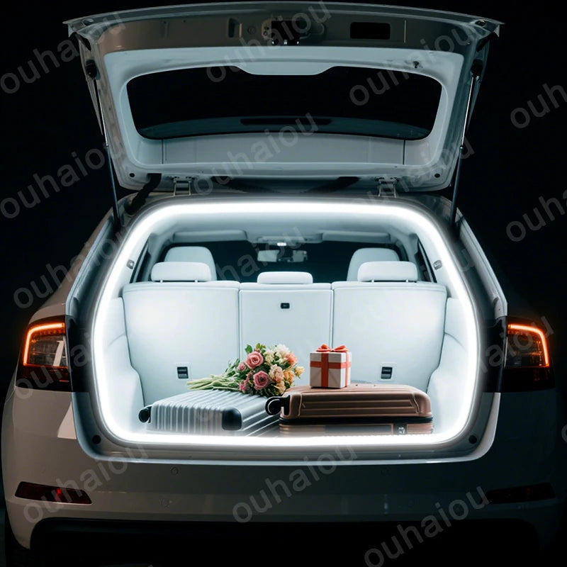 For 2013-2022 SKODA RAPID Rear Trunk LED Light Bar Strips Trunk Interior Decorative Lamp Strip   Luggage Atmosphere Light