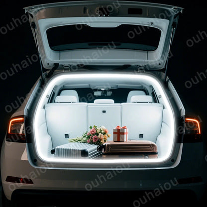 For 2013-2022 SKODA RAPID Rear Trunk LED Light Bar Strips Trunk Interior Decorative Lamp Strip   Luggage Atmosphere Light