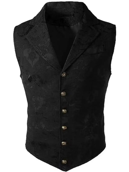 Men's Medieval Gothic Long Vest, Vintage Steampunk Victorian Costume Waistcoat, Halloween Cosplay Formal Jacket, Renaissance LAR