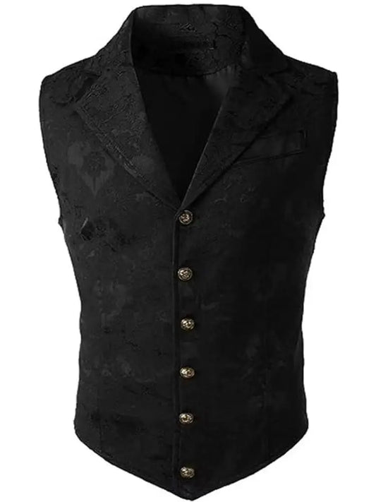 Men's Medieval Gothic Long Vest, Vintage Steampunk Victorian Costume Waistcoat, Halloween Cosplay Formal Jacket, Renaissance LAR