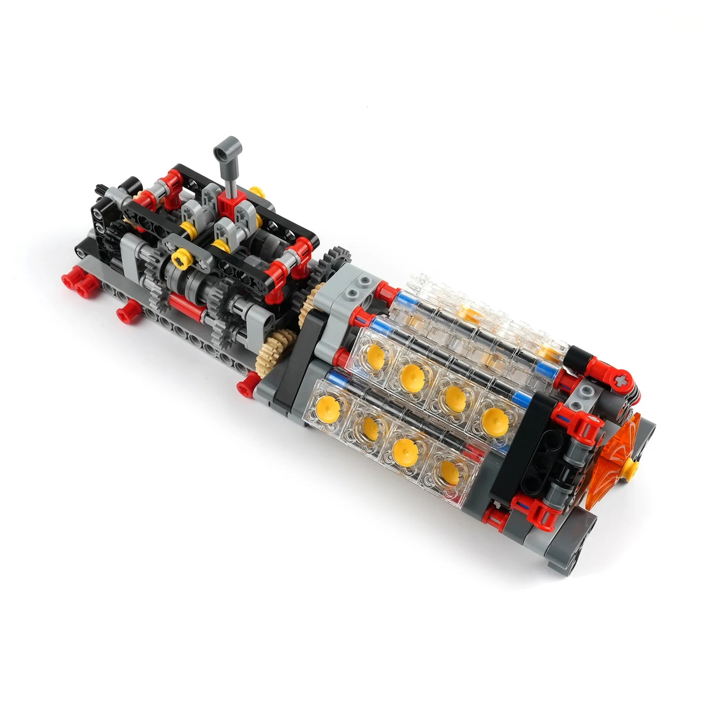 6 Speed Gearbox+V16 Engine Building Blocks Manual Transmission Model MOC Kit Puzzle Bricks DIY Creative Assembled Kid Toys
