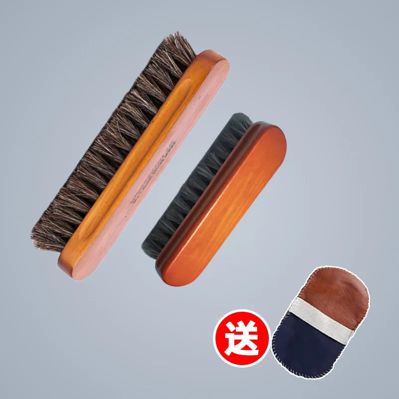 Soft Bristle Horse Hair Brush Shoe Cleaner Stain Remover for Velvet Matte Leather Dusting And Polishing