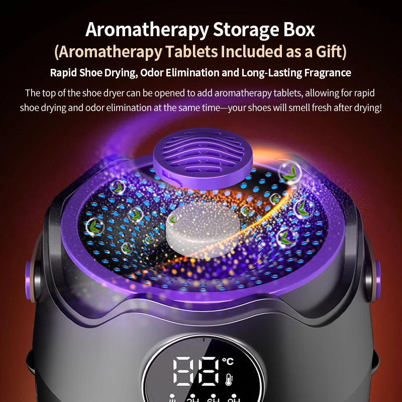 Home intelligent timed folding six arm shoe dryer with shoe heating fast drying deodorization and sterilization function