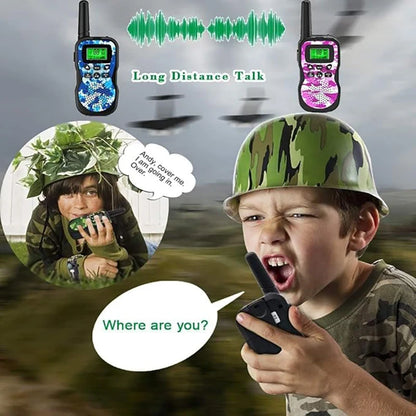 2 Pack Kids Walkie Talkies with Flashlight & LCD Screen, 3 Miles Long Range, Perfect for Outdoor Adventures, Camping and Hiking