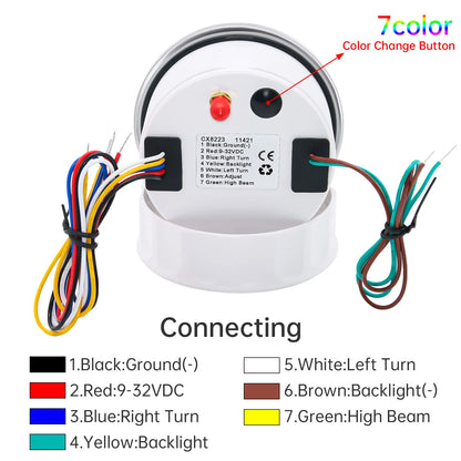 85MM GPS Speedometer 0-160MPH 0-200KMH With GPS Antenna 7 Colors Backlight Digital LED Odometer Gauge for 12V24V Car Boat Marine