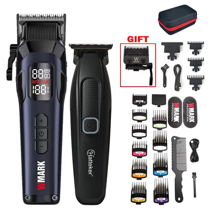 9000RPM WMARK NG-8080 Professional Hair Clipper 5 Speed Adjustment DLC FADE Blade Hair Trimmer Cutting Machine with Gift Blade