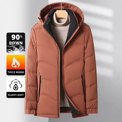 High End Thick Hooded Fashion Windbreaker Casual Brand Mens Parkas Winter Warm Feather Puffer Jacket Outwear Down Jacket