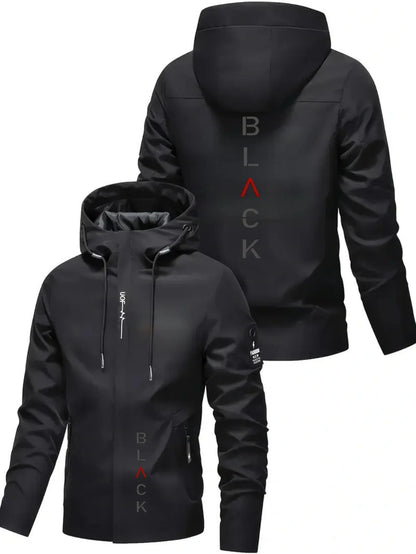 Men'S All-Season Heavy-Duty Motorcycle Jacket - Full-Zip Windproof Hooded Jacket，Commuting, Travel, Outdoor Activities