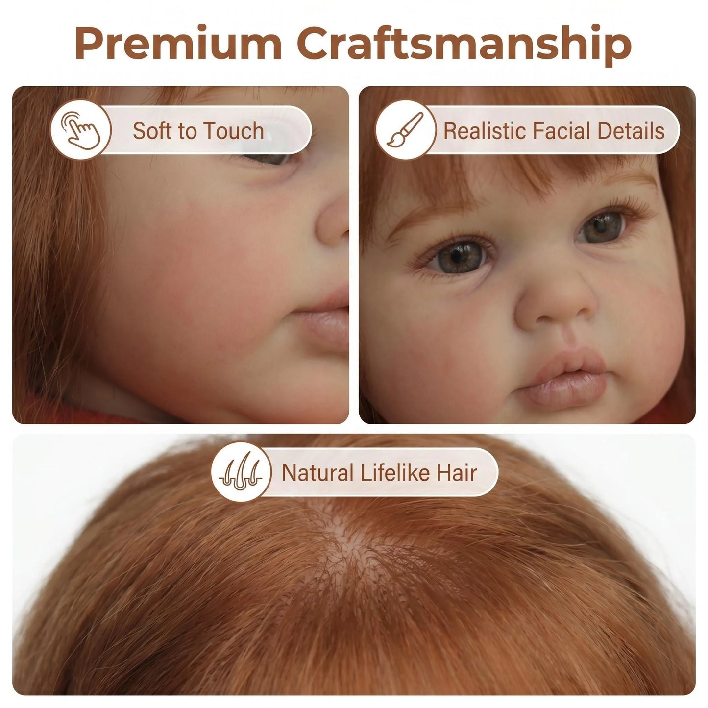 NPK 24 Inch Ellie Lifelike Reborn Baby Doll Soft Touch 3D Skin Art Toddler Newborn Princess Girl Doll with Hand Rooted Hair