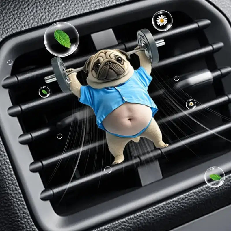 Vent Clips Air Freshener Auto Perfume Fragrance Weightlifting Dog Shape Vehicle Fragrance Auto Perfume Scents For Women Men