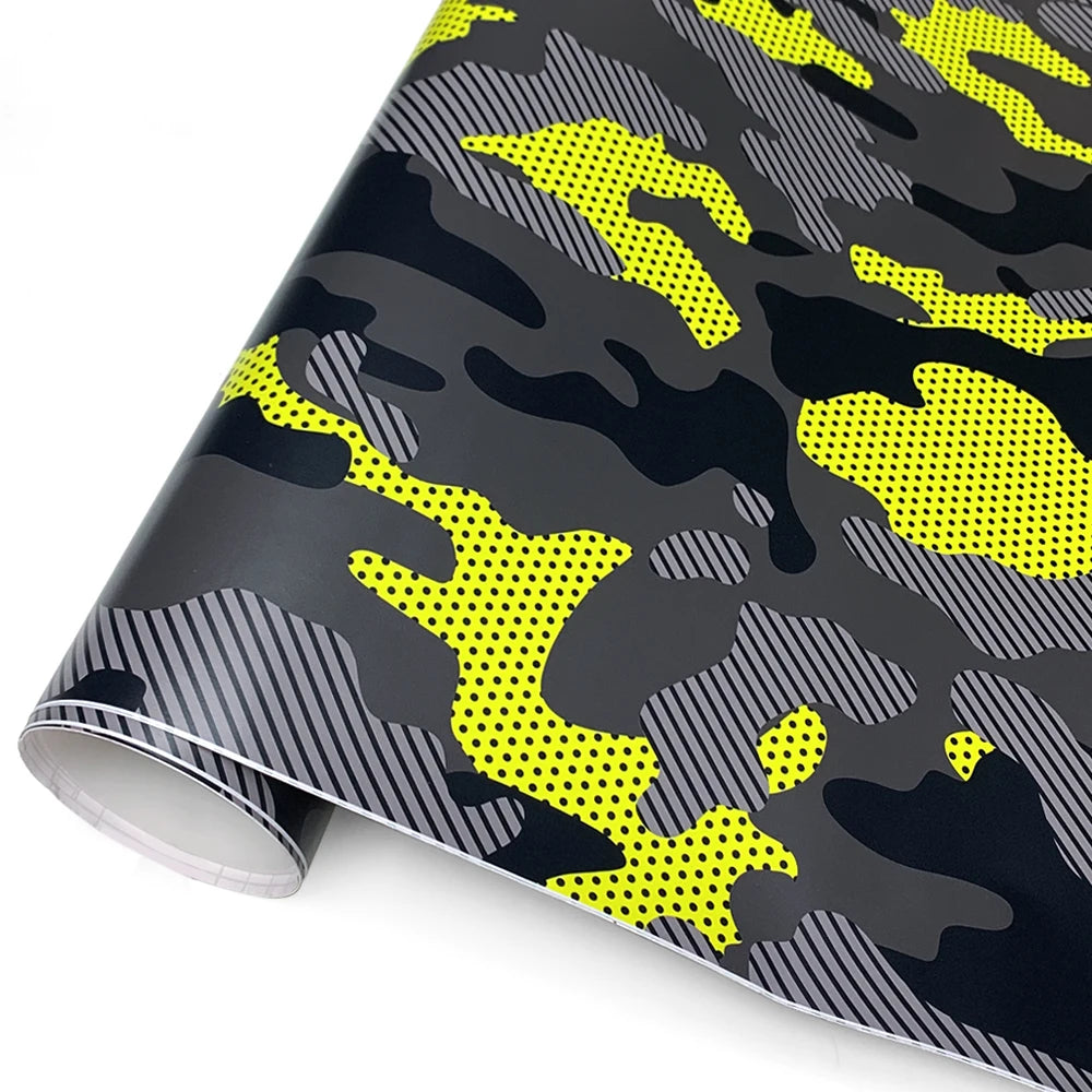 Motorcycle Adhesive Vinyl Wrap Car Cover Yellow Accessories Auto Jeep Off-Road Camouflage Film Vehicle Decoration Car Body Films