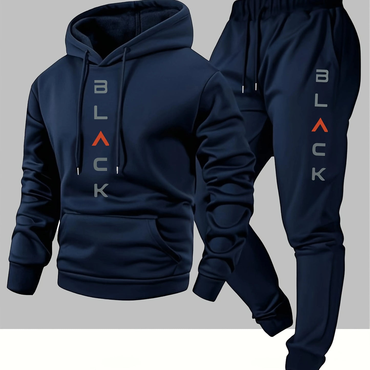 Men's fashionable printed hooded sweatshirt and sweatpants soft and comfortable autumn and winter hot item warm hooded set