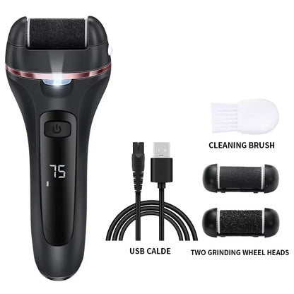 Painless Electric Callus Remover for Feet - Rechargeable Pedicure Wand with 2 Speeds & Roller, Professional Home Foot Care Tool