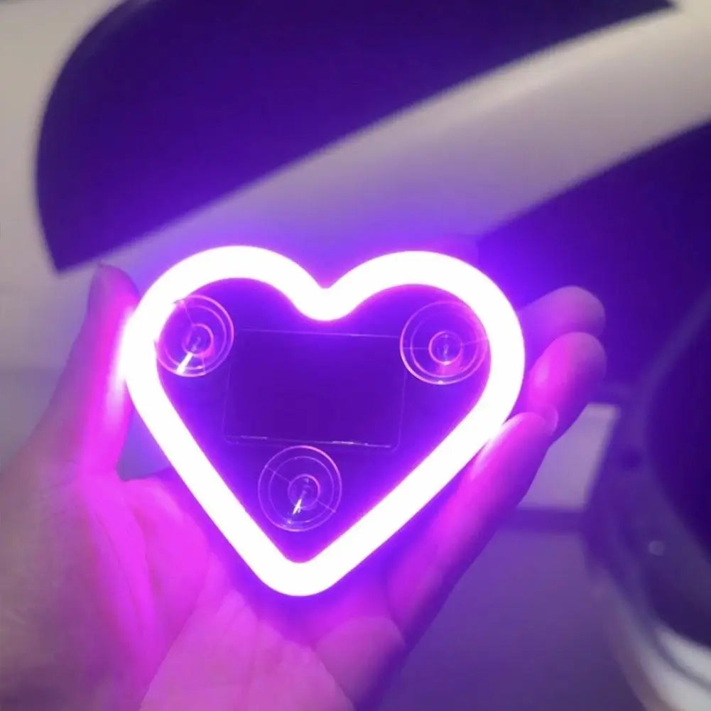 Car Triangle Window Heart Light Solar Triangle Window Heart-shaped Light Emitting Heart-shaped Atmosphere Light Car Parts