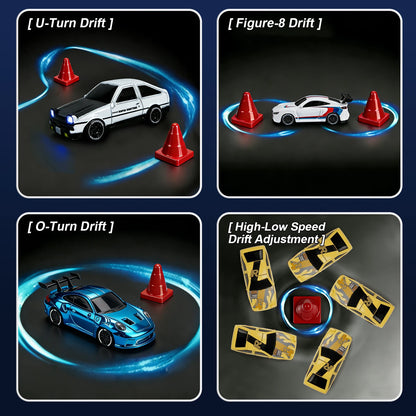 1/64 High Speed Drift RC Car with Light 2.4G 4WD Remote Control Car Mini Racing Model Cars Desktop Full Proportion Cars Gifts