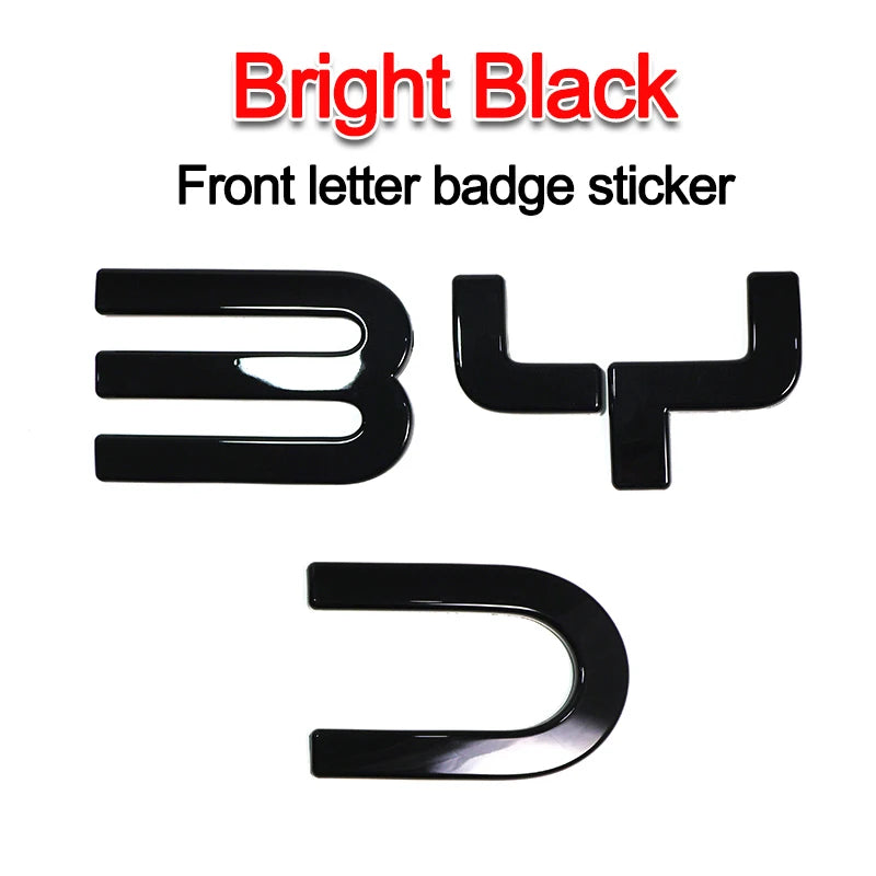 BYD Shark 6 3Pcs ABS Black Special & Limited Edition 3D Car Body Badge Sticker Front Grille Emblem Decal Car Accessories