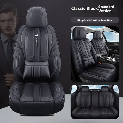 Universal 5-Seat Car Seat Cover 360° Full Coverage with Integrated Waist Support And Side Pockets for Most Vehicle Interior