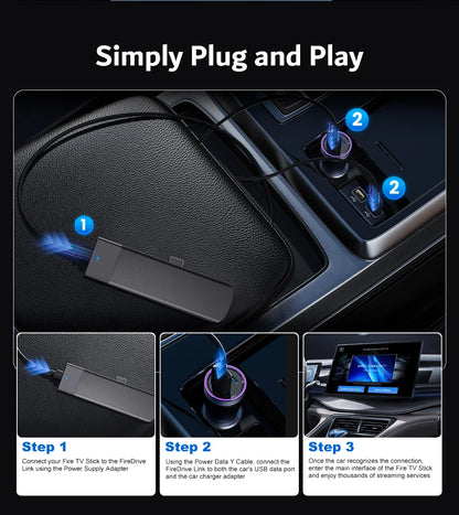 CarlinKit FireDrive Link Pro Wireless CarPlay Adapter for Amazon Fire TV Stick HDMI Android Auto Car TV Mate Video Streaming Box