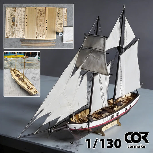 1/130 American Baltimore Schooner 2masted Schooner Harvey 1847 Line Classical Sailboat Ship Boat Galleon Wooden Scale Model Kit