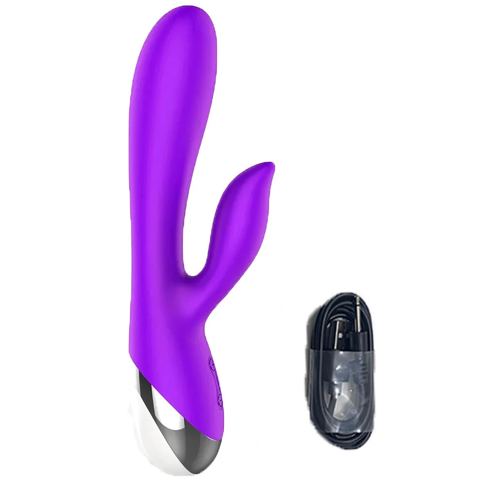 Rabbit Vibrator for Women USB Rechargeable G Spot Dildo Vibrator Clitoris Stimulator Dual Stimulation Female Masturbator SexToy