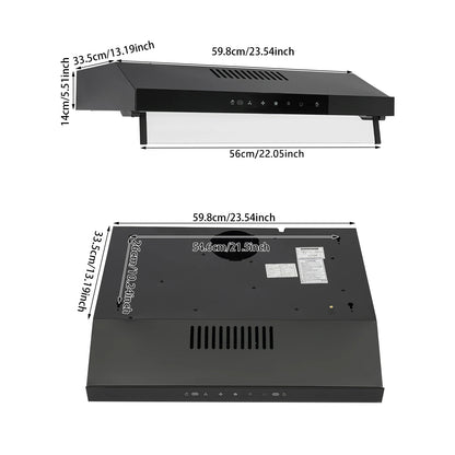 Dual Motor Kitchen under Cabinet Range Hood 900CFM US Standard 59.8*33.5cm/23.54*13.19in with LED Lights And Adjustable Wind Speed