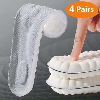 4D Massage Shoes Insoles Super Soft Latex Sports Insole for Feet Running Basket Shoe Sole Arch Support Orthopedic Inserts Unisex