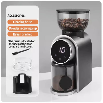 110V/220V Coffee bean grinde,Adjustable roughness,Electric Italian coffee grinder,Smart screen, with Italian stand
