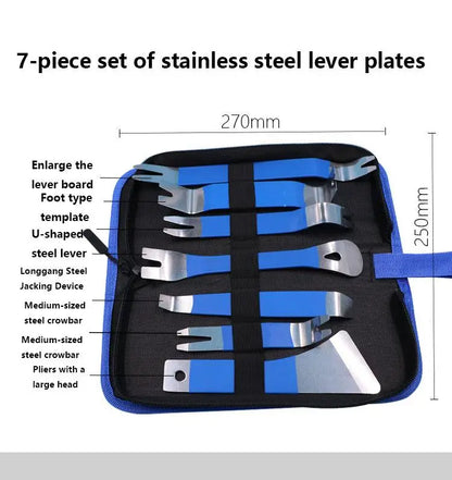 Stainless Steel & Plastic Car Audio Removal Tool 7pcs Door Panel Trim Pry Tool Set for Auto Interior Disassembly