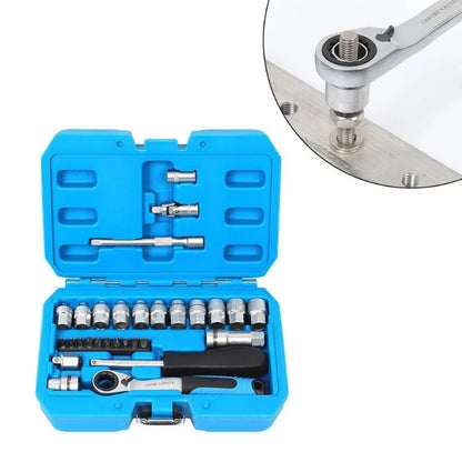 29PCS Ratchet Socket Wrench Kit Car Repair Tool Set 12Point Torque Wrench Combo Automotive Maintenance Tools